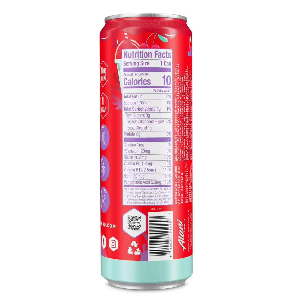 Cherry Slush Energy Drink, 12 fl oz Cans, Pack of 6
