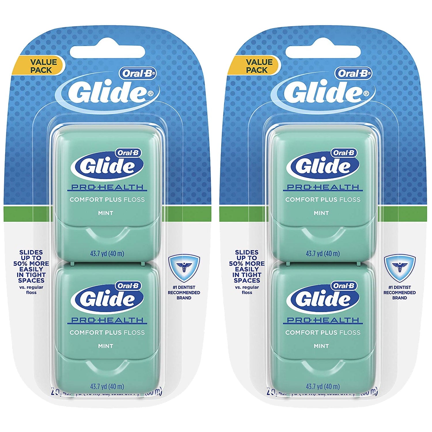 Glide Pro-Health Comfort Plus Floss, Mint, 2 Ct (2 Pack) (Bundle)