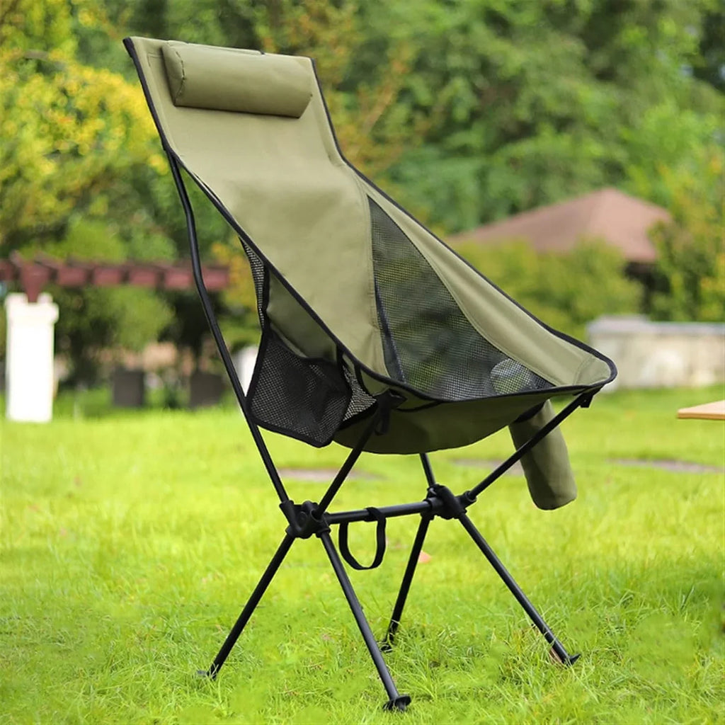 Foldable Chair Ultralight Folding Moon Chairs Outdoor Removable Washable Fishing Picnic BBQ Chairs with Carry Bag Outdoor Stool