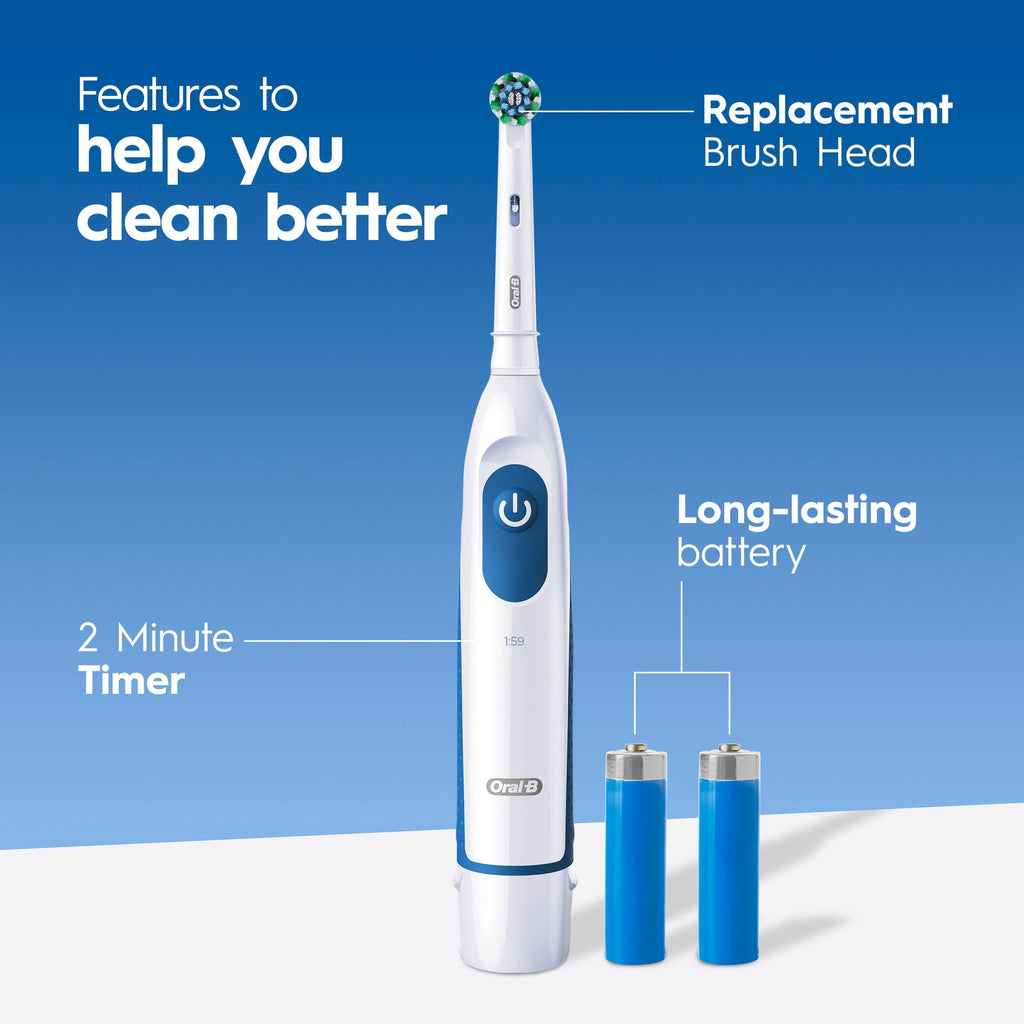 Toothbrush, Pro 100 Precision Clean, Battery Power Toothbrush, White