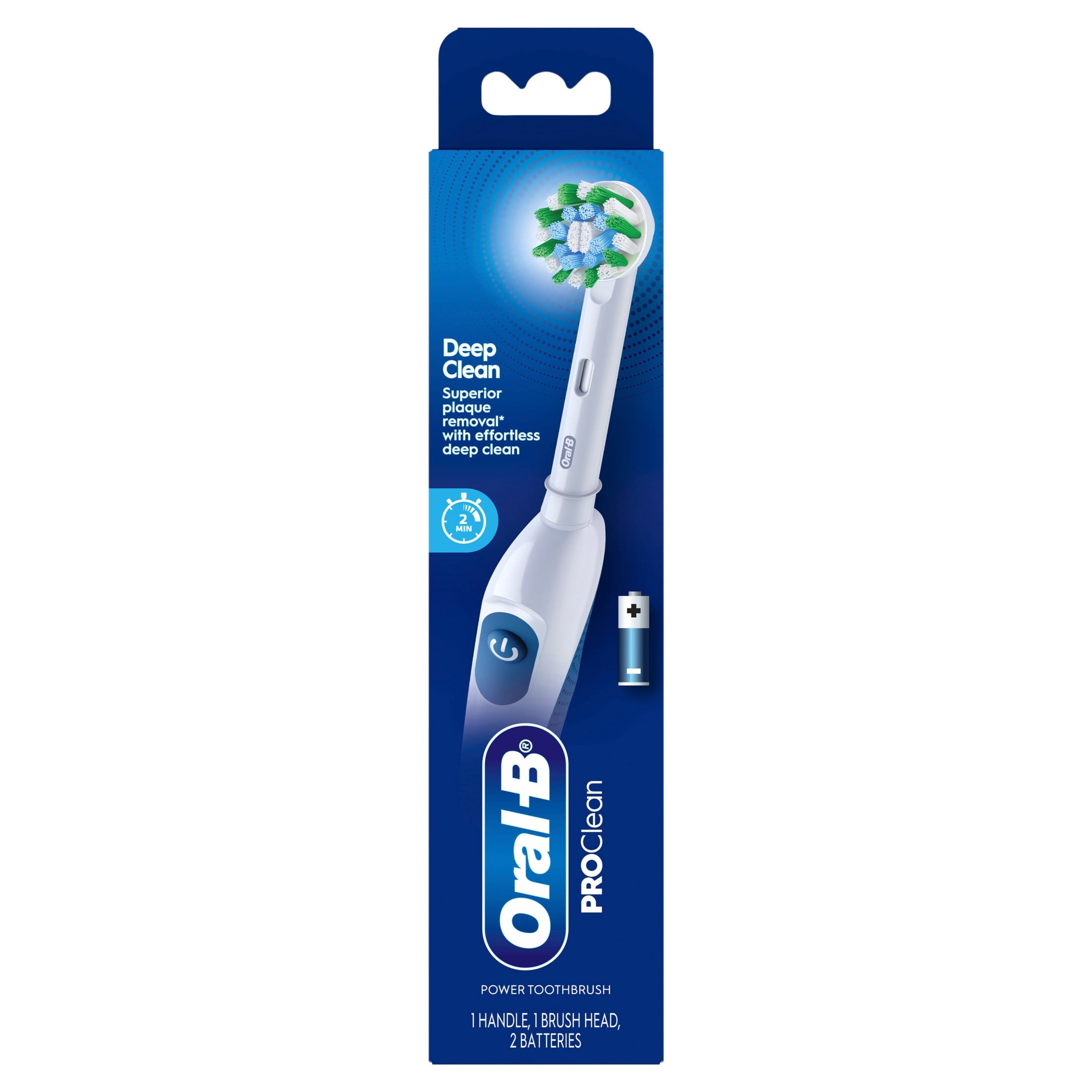 Toothbrush, Pro 100 Precision Clean, Battery Power Toothbrush, White