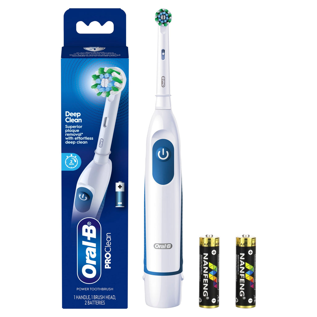 Toothbrush, Pro 100 Precision Clean, Battery Power Toothbrush, White