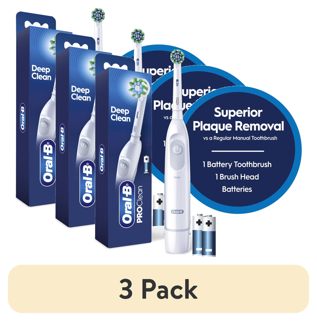 Toothbrush, Pro 100 Precision Clean, Battery Power Toothbrush, White