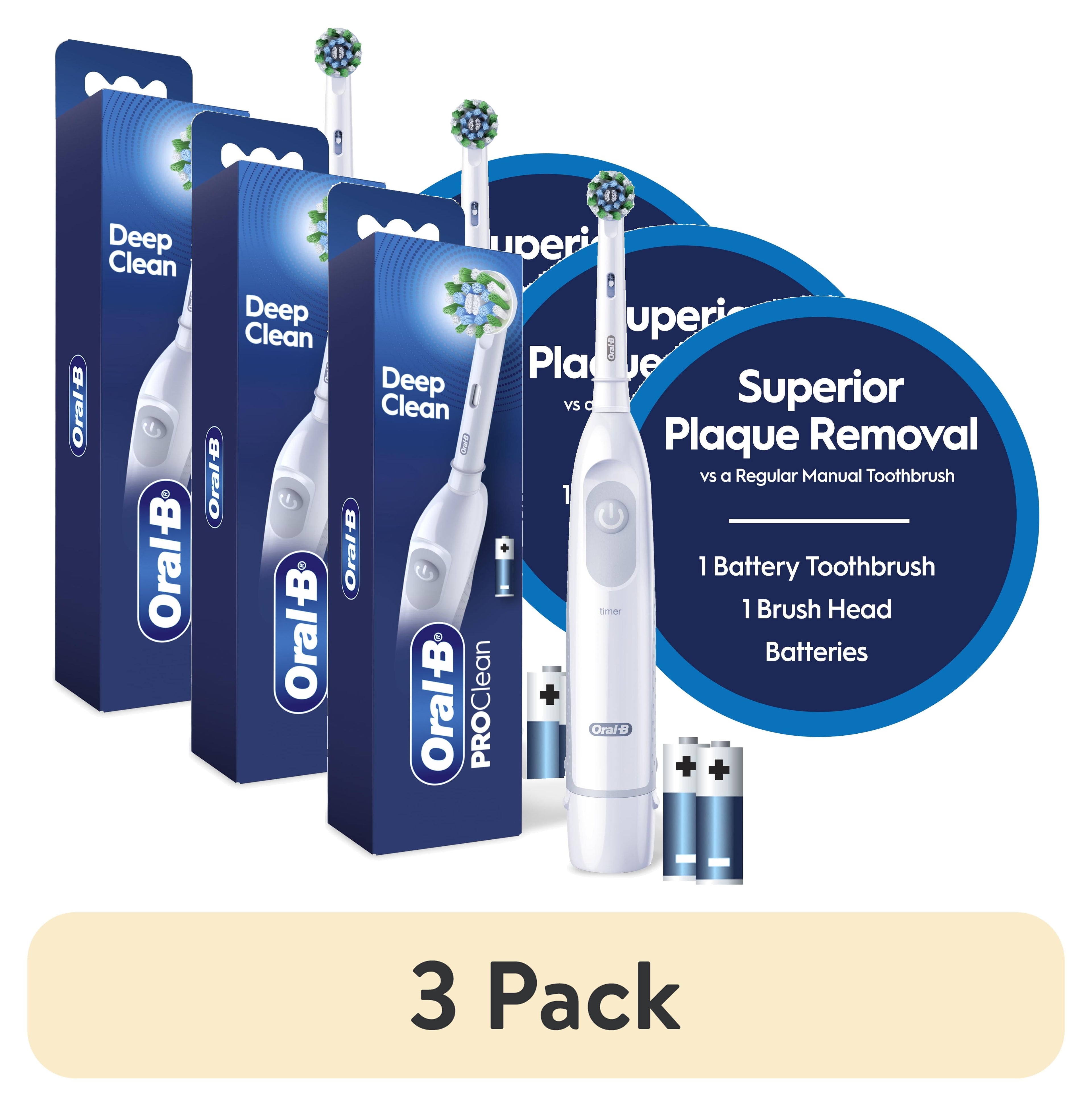 Toothbrush, Pro 100 Precision Clean, Battery Power Toothbrush, White