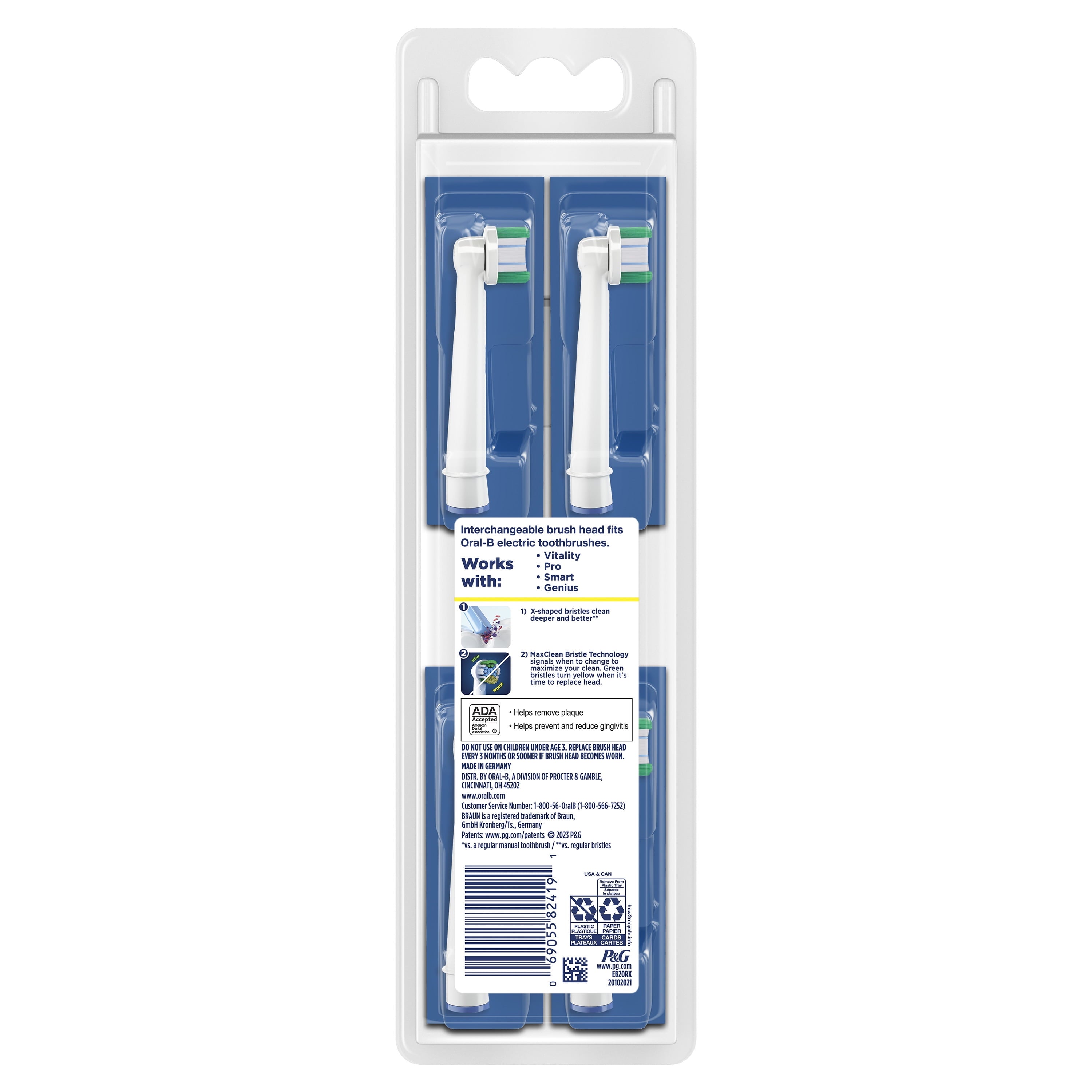 PrecisionCleanX X-Filament Replacement Brush Heads, 6 Ct