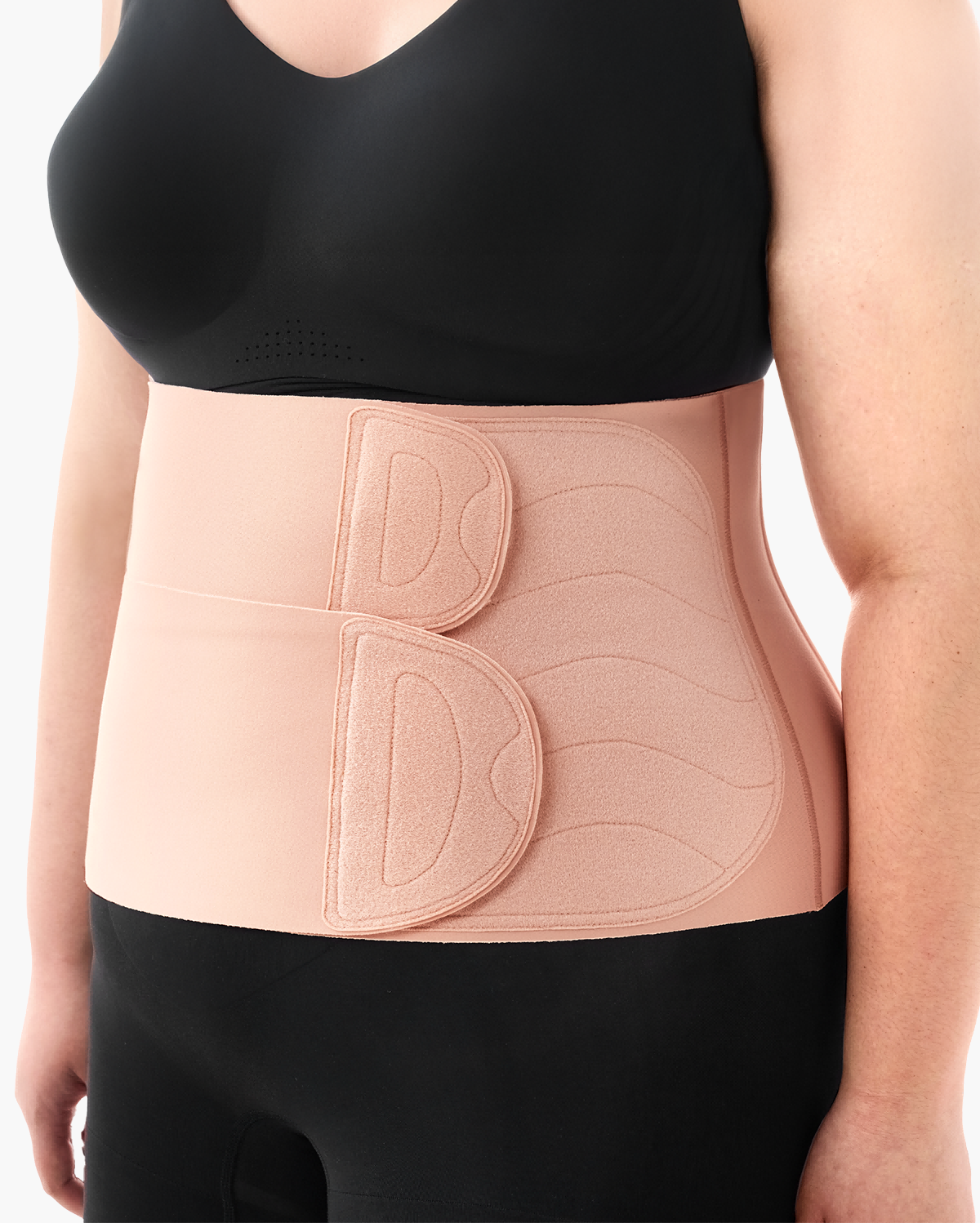 Momcare Bundle: PureHug Baby Carrier Khaki Color and Postpartum Petite Belly Band