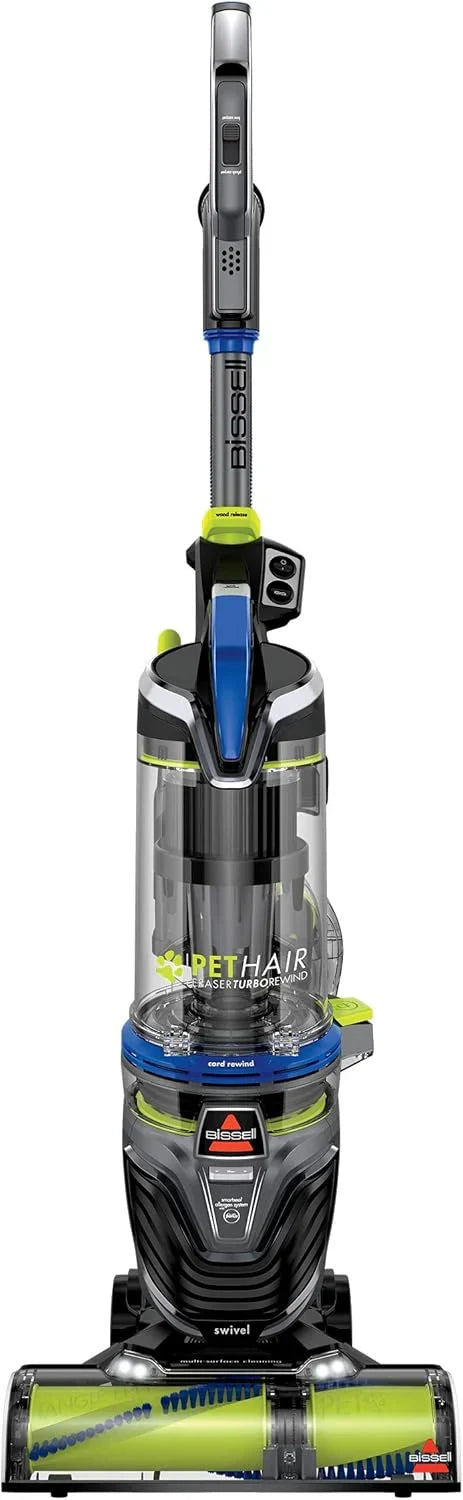 Pet hair remover vacuum cleaner, equipped with an automatic cleaning brush wheel, HEPA filter device, a powerful pet hair collection function with a turbo brush rotating tool, as well as a dust removal brush with lighting and a gap cleaning tool.