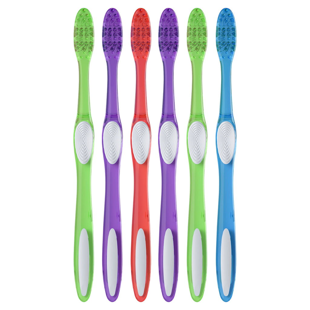 (2 pack)  Toothbrush Pack, Essential Clean Manual Toothbrushes, Medium Bristles, 6 Count