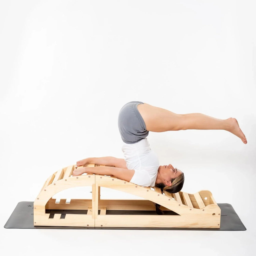 Yoga Inverted Pole Pose Seated Cushion - Wooden backward bend seat cushion, designed for deep stretching and enhancing flexibility; Large-sized backward bend cushion, providing better support effect