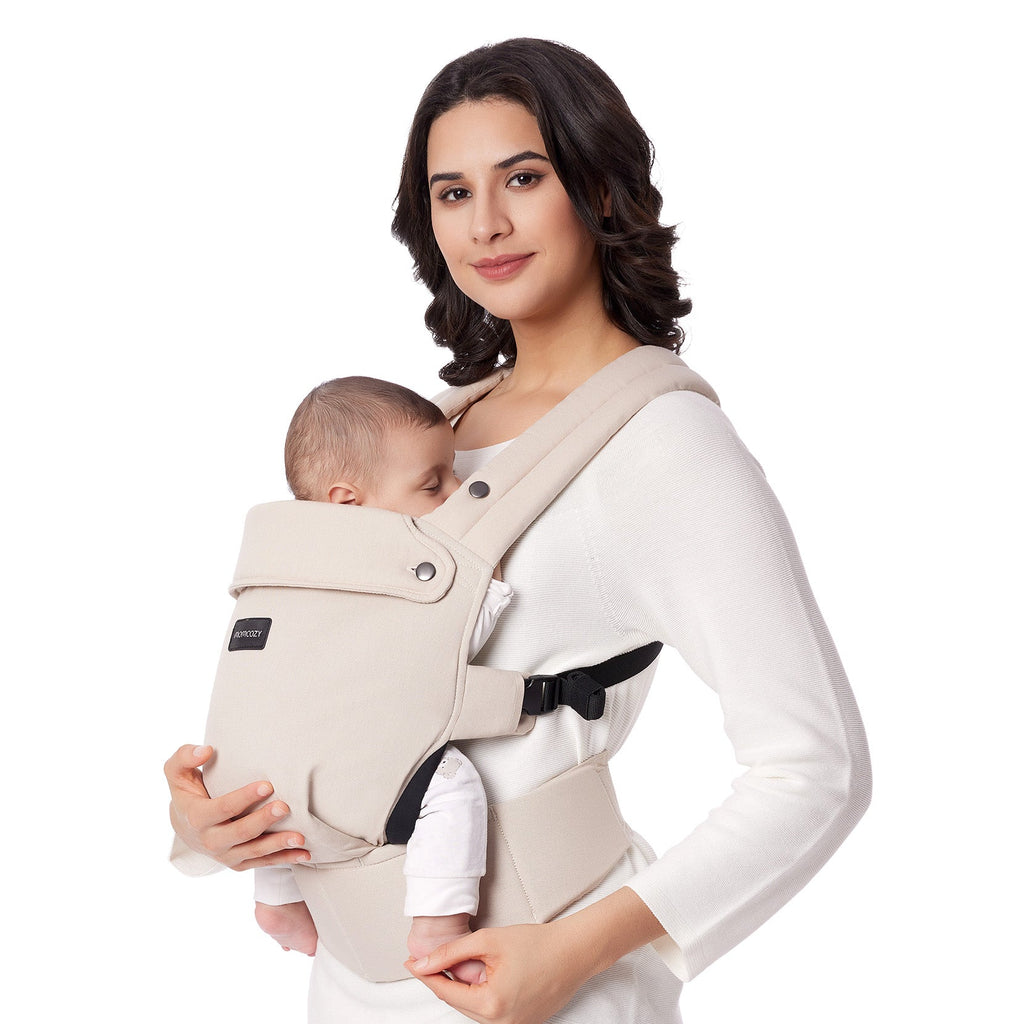 Comfort Bundle: PureHug Baby Carrier Khaki Color and Ergonest Belly Band