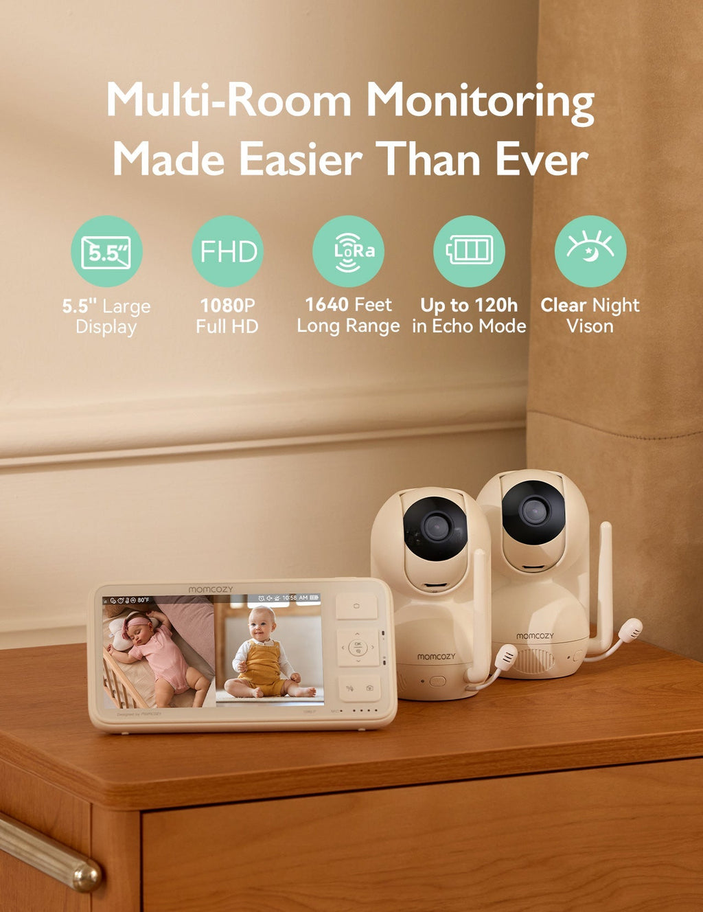 Momcozy 5.5-inch Full HD Video Baby Monitor - BM03