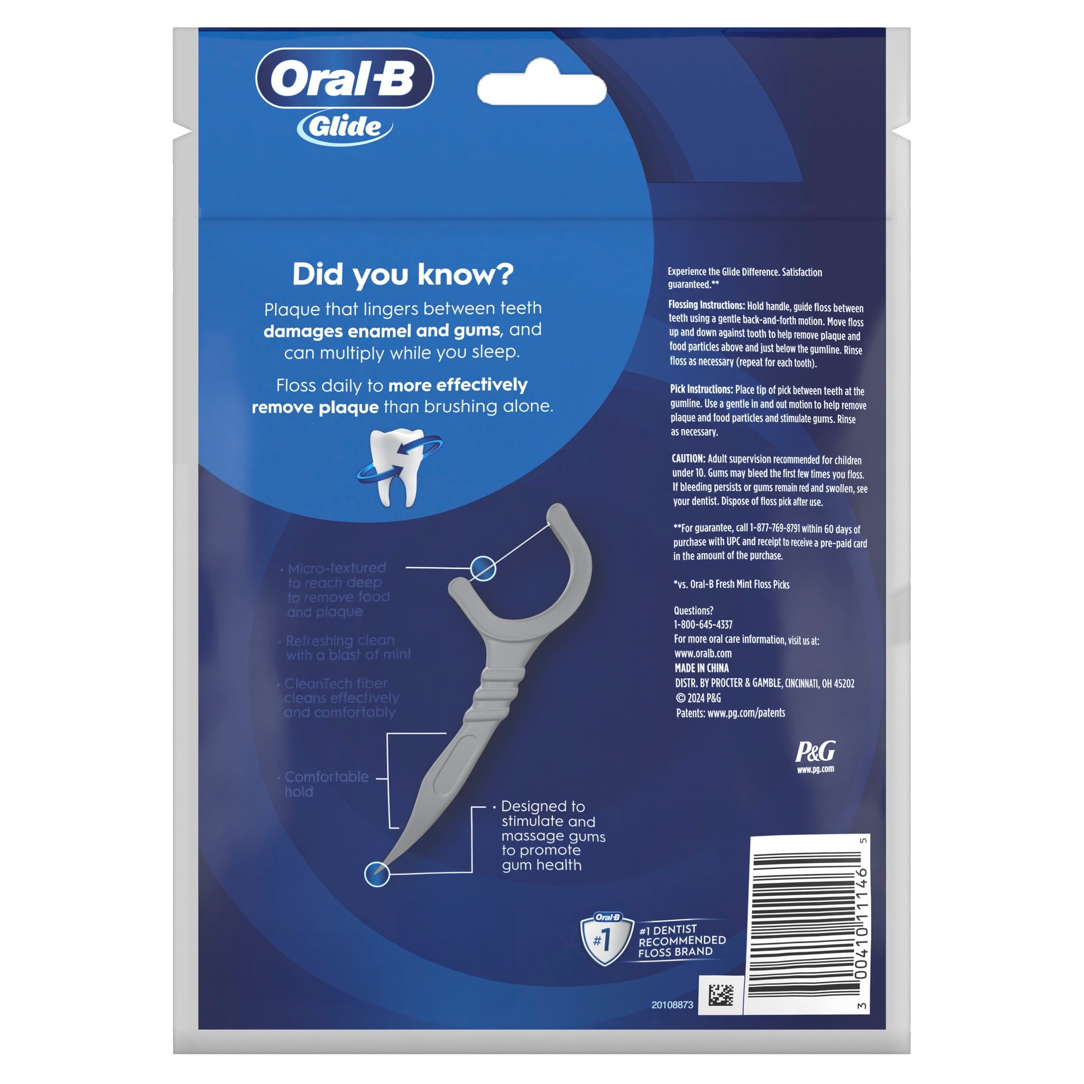 ‑B Floss, Glide Ultra Deep Clean Floss Picks 75 Count