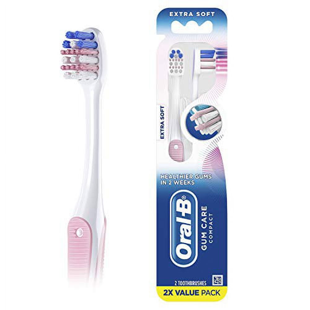 Gum Care Compact.. Toothbrush, Extra Soft, 2.. Count