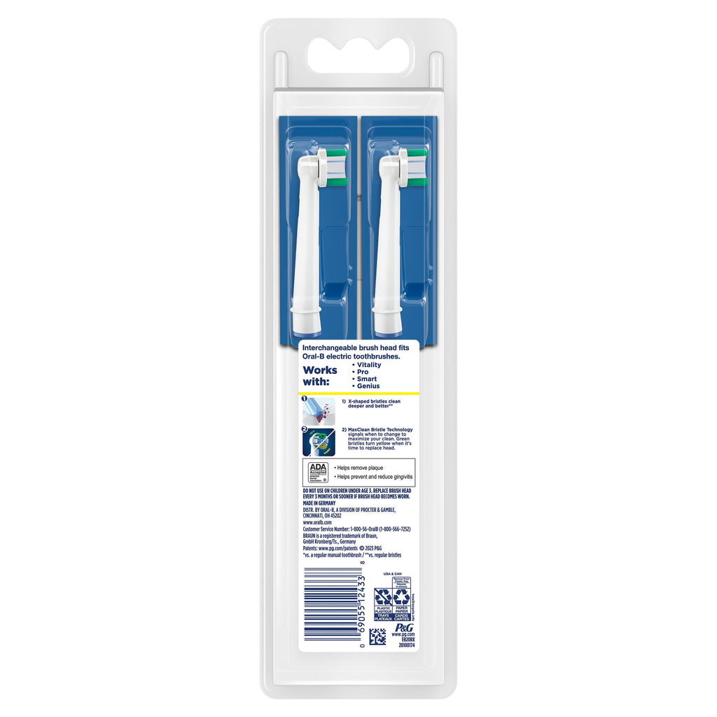 ‑B Toothbrush, PrecisionCleanX Electric Toothbrush Heads with X‑Filament, 2 Count