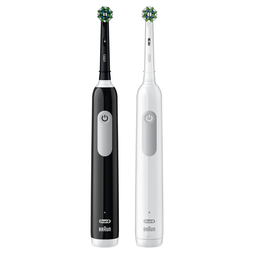 Toothbrush, Pro 1000 CrossAction Rechargeable Electric Toothbrush Pack, Black and White, 2 Count