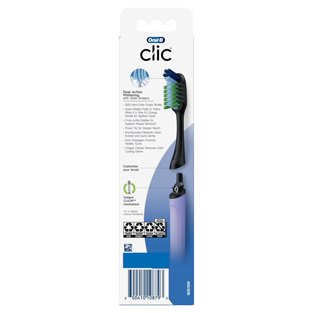 Clic Starter Kit Lilac Toothbrush Handle with Soft Brush Head, for and Children 3+
