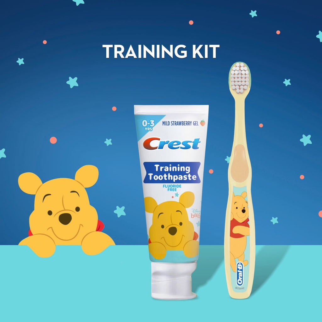 Training Toothpaste and Brush, Fluoride Free, Strawberry 1.6 oz