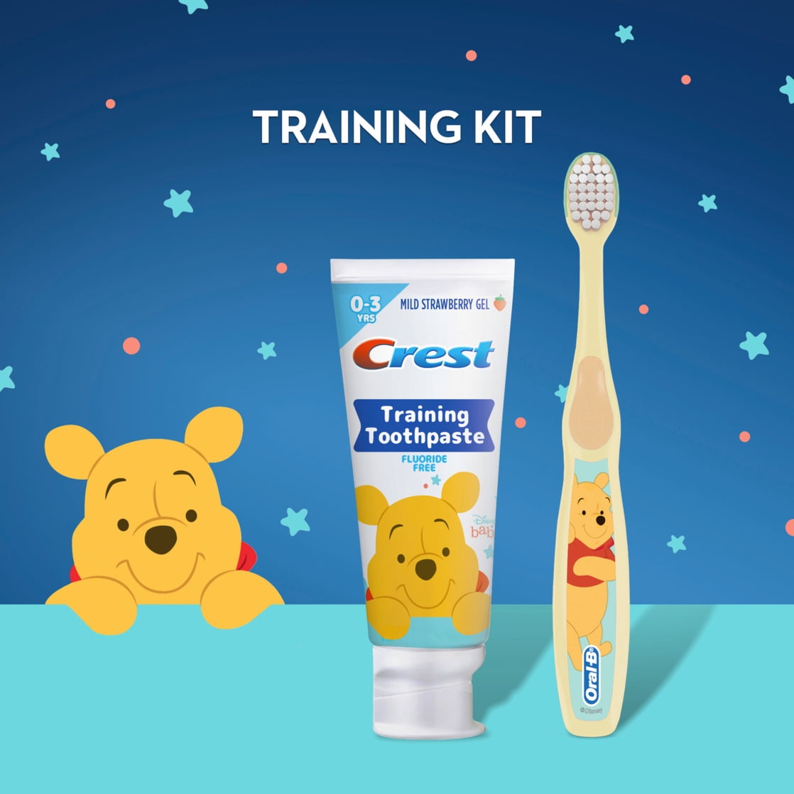 Training Toothpaste and Brush, Fluoride Free, Strawberry 1.6 oz