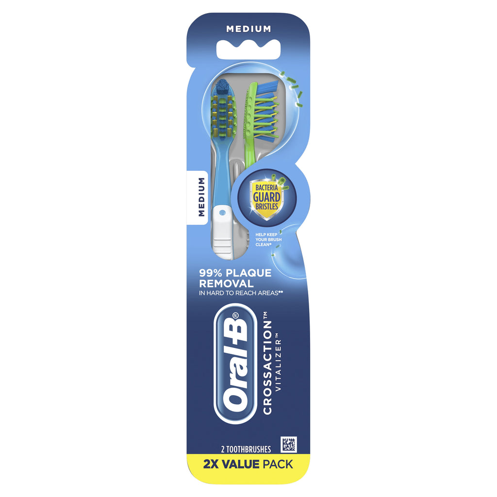 CrossAction Vitalizer Toothbrush, Medium, 2 Count