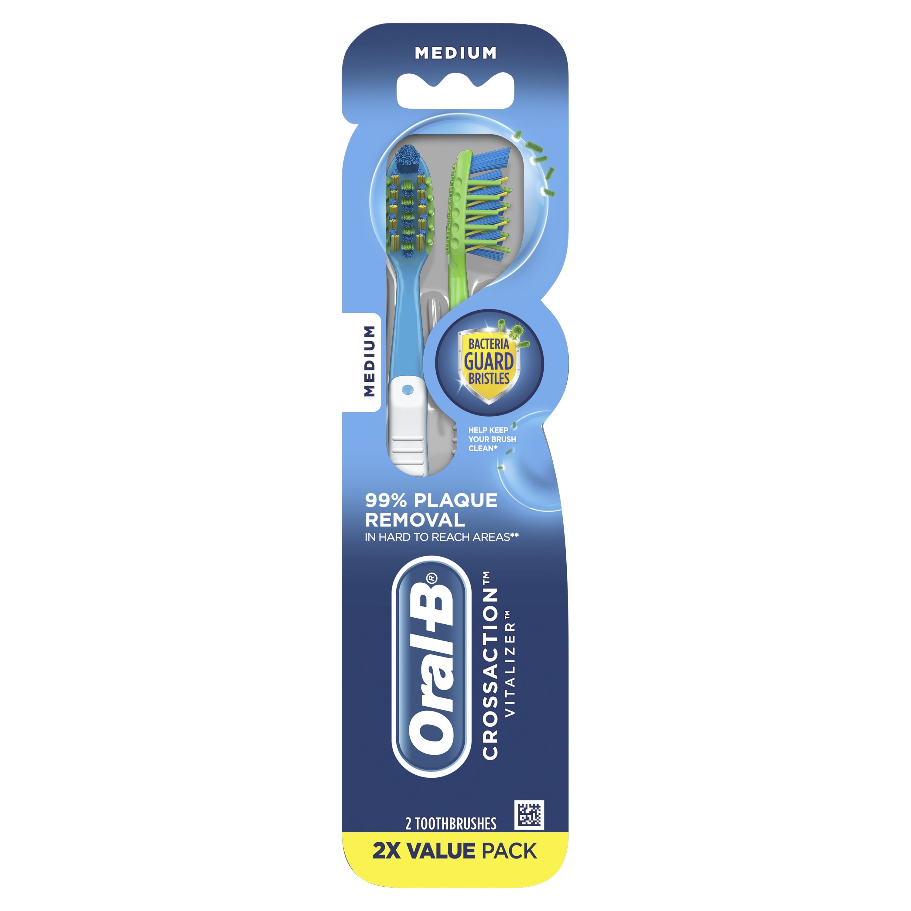 CrossAction Vitalizer Toothbrush, Medium, 2 Count