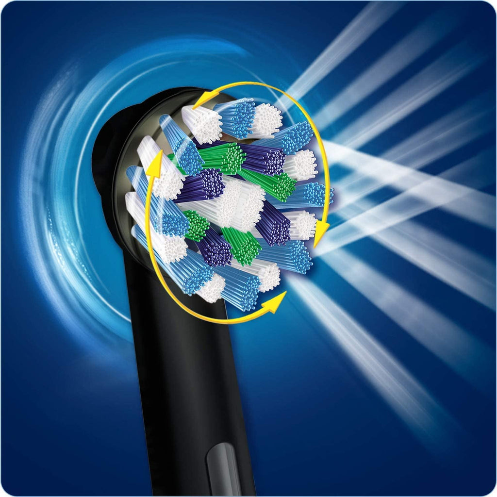 CrossAction Replacement Black Toothbrush Heads, Pack of 4