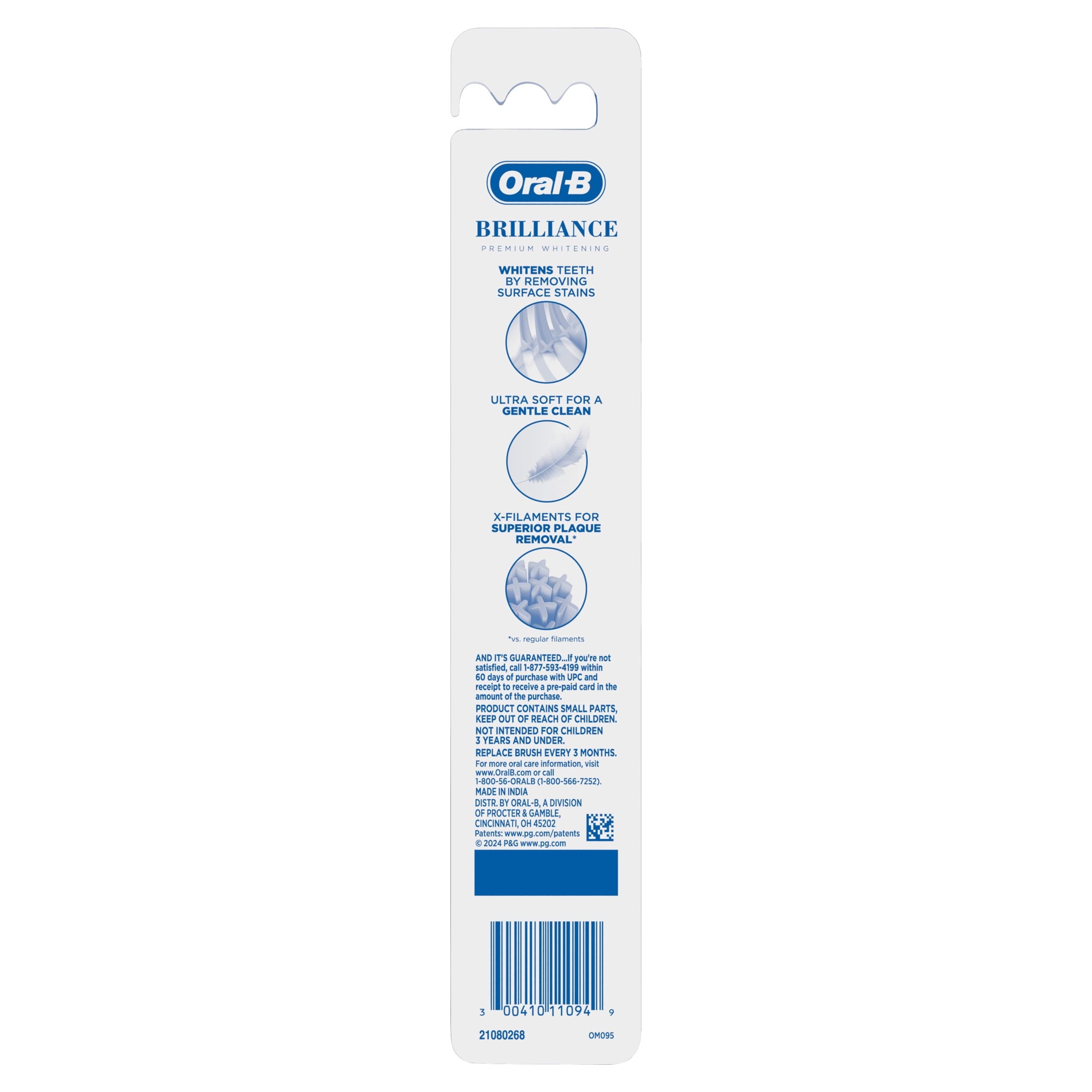 Toothbrush Pro Whitening Brilliance, Extra Soft, Black and C, 2 Count