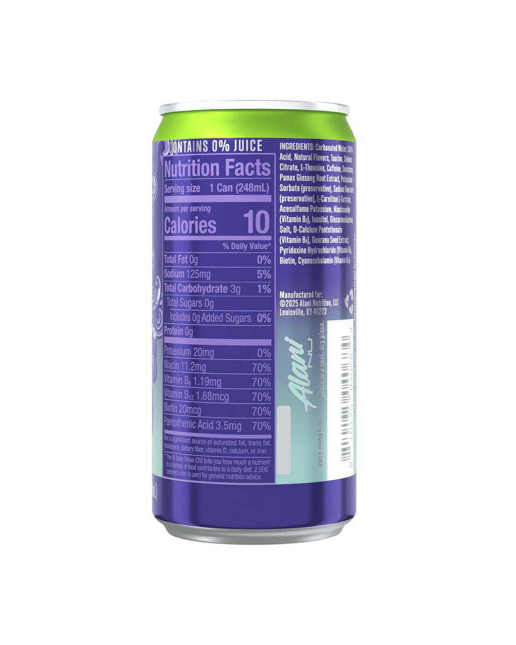 Sugar Free Mini Energy Drink, Brew Flavor, 8.4 fl oz Single Can, 100mg Caffeine