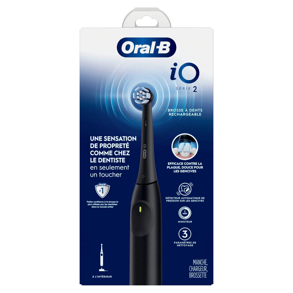 Toothbrush, iO Series 2 Rechargeable Electric Toothbrush for &amp; Kids 3+, Night Black, 1 Gentle Care Brush Head