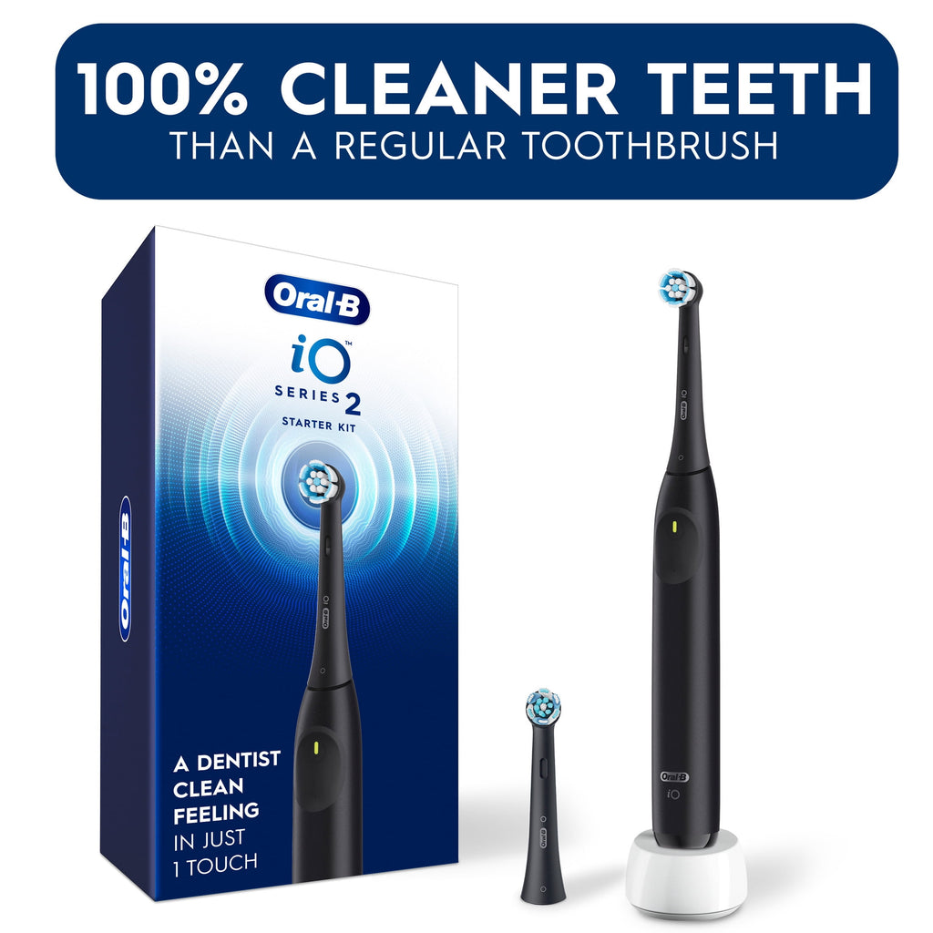 Toothbrush, iO Series 2 Rechargeable Electric Toothbrush for &amp; Kids 3+, Night Black, 1 Gentle Care Brush Head