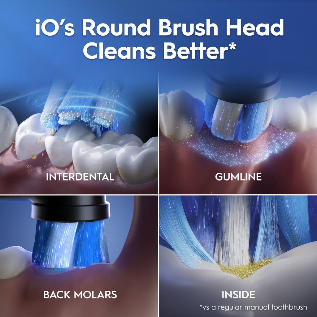 Toothbrush, iO Series 2 Rechargeable Electric Toothbrush for &amp; Kids 3+, Night Black, 1 Gentle Care Brush Head