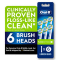 Toothbrush Heads, FlossActionX X-Filament Replacement Brush Heads, 6 Count