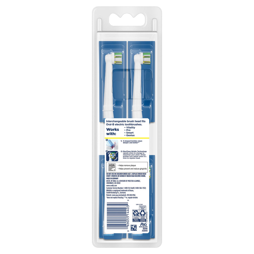 Toothbrush Heads, FlossActionX X-Filament Replacement Brush Heads, 6 Count