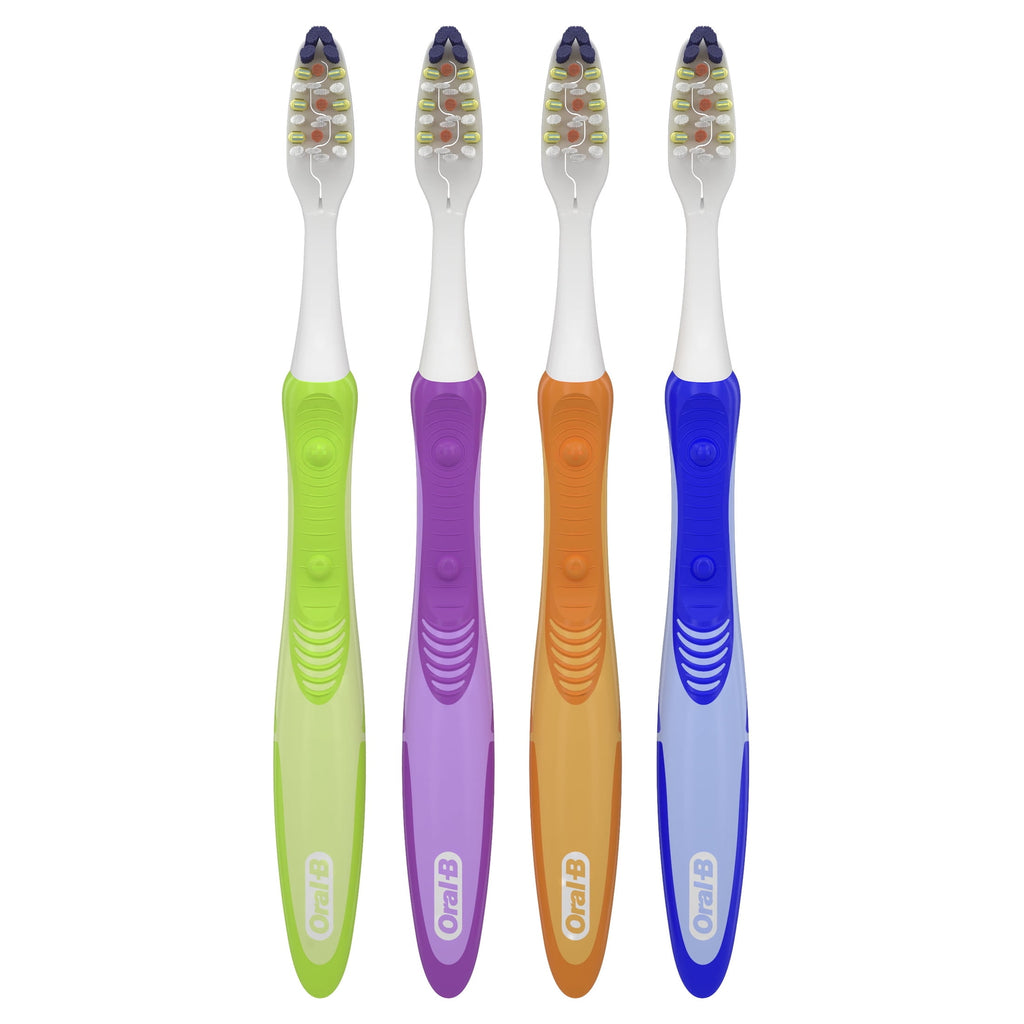 Toothbrush, Vibrating Expert Clean Battery Toothbrush Pack, Soft, 4 Count, Adults and Children 3+