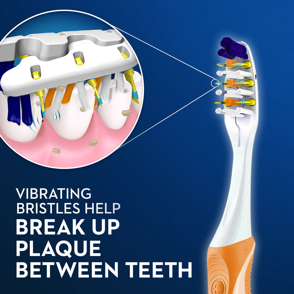 Toothbrush, Vibrating Expert Clean Battery Toothbrush Pack, Soft, 4 Count, Adults and Children 3+
