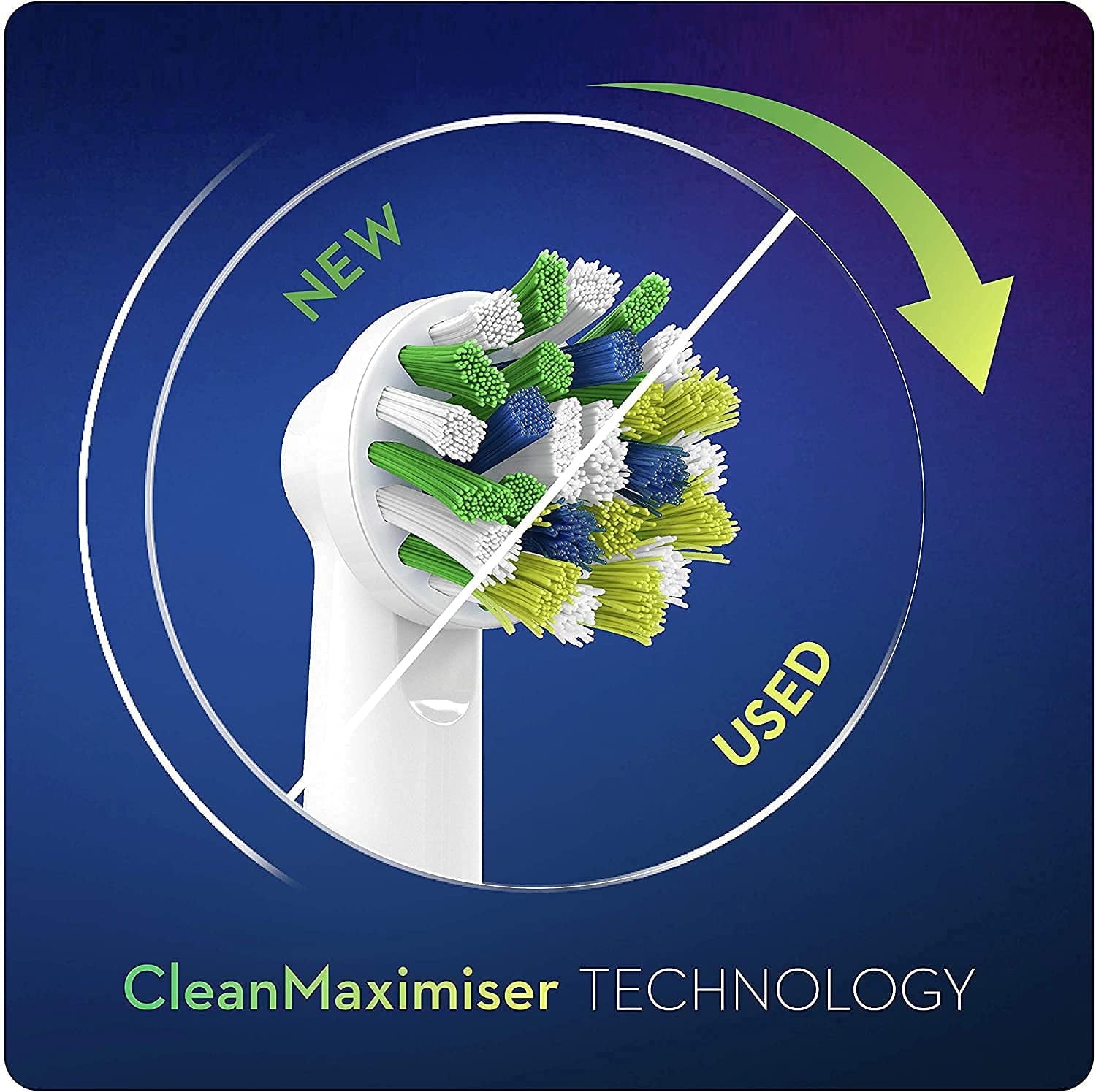 Cross Action Electric Toothbrush Replacement Brush Heads Refill with Clean Maximiser Technology 4Count
