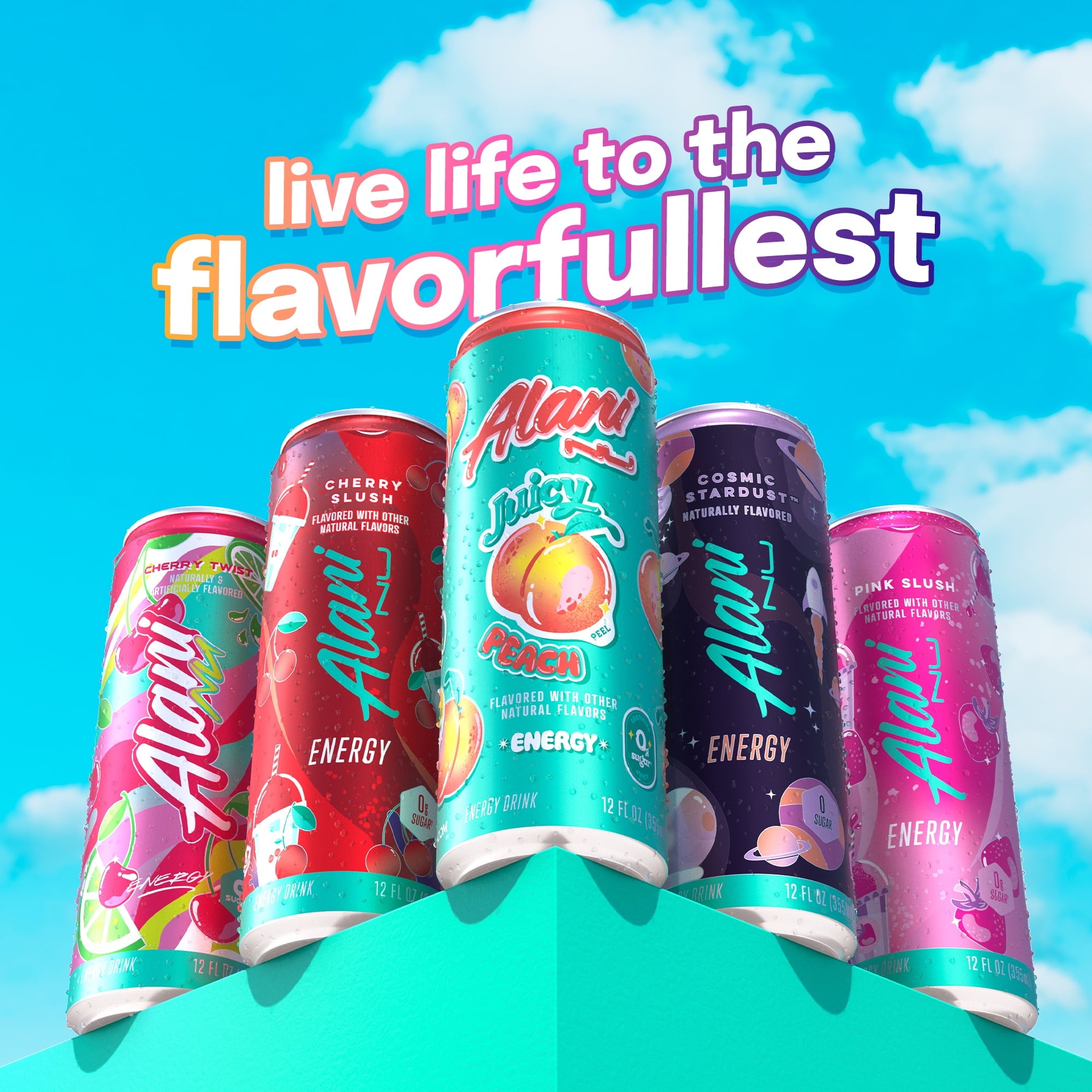Sugar Free Energy Drink, Juicy Peach, 12 fl oz, 6 Pack, Cans, 200mg Caffeine