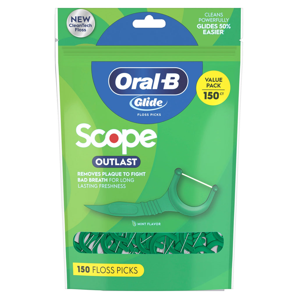 Floss, Glide Mint Dental Floss Picks with Long Lasting Scope Flavor, 75 Picks