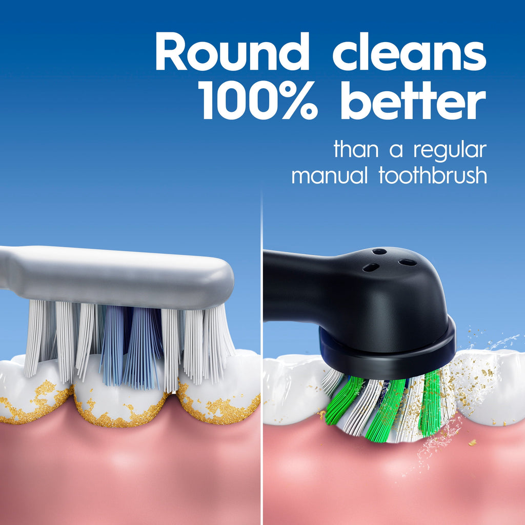 Toothbrush, ProClean CrossAction, Battery Powered Electric Toothbrush, Black for and Children 3+