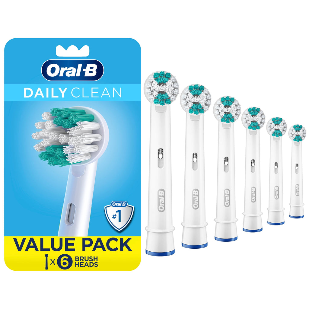 ‑B Daily Clean Electric Toothbrush Replacement Heads, 6 Count