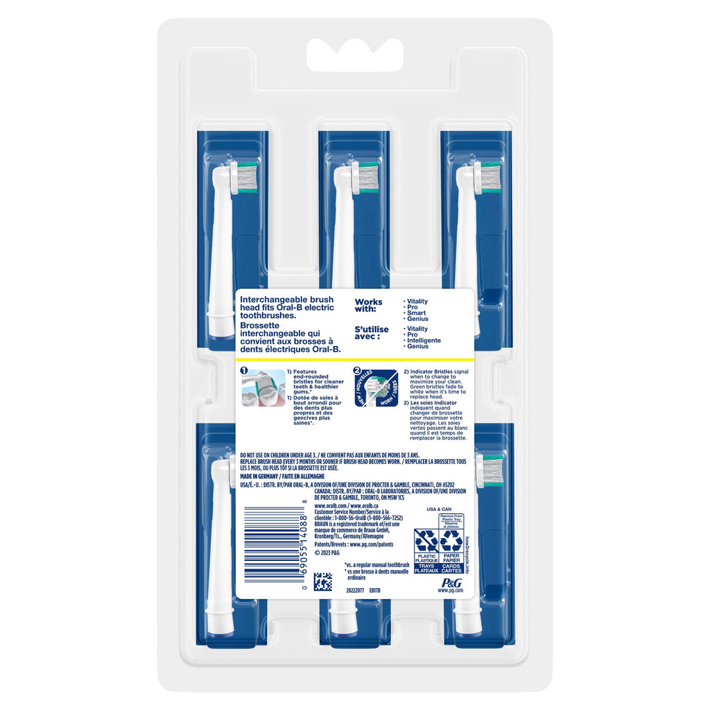 ‑B Daily Clean Electric Toothbrush Replacement Heads, 6 Count