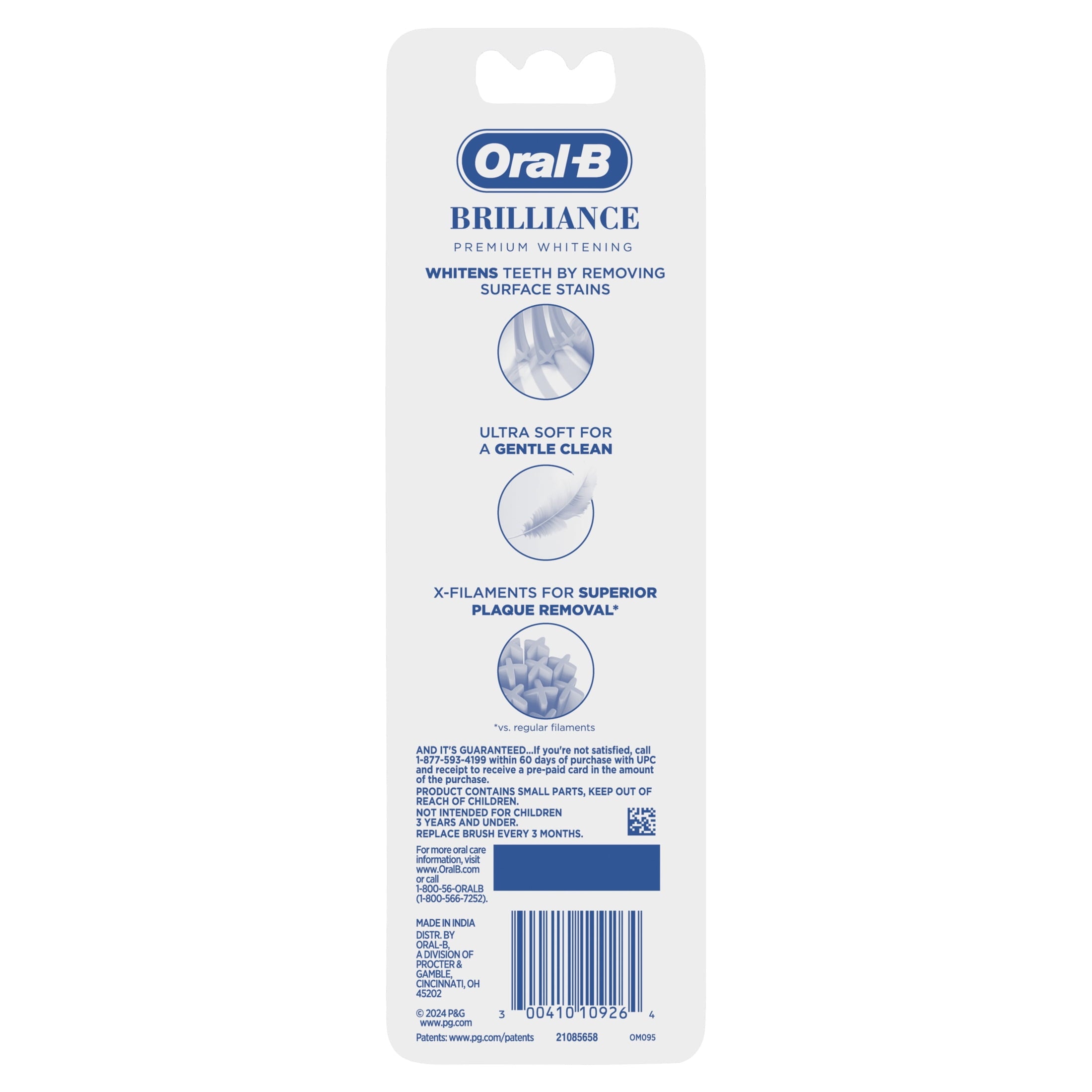 Toothbrush Pro Whitening Brilliance, Extra Soft, Black and Teal, 2 Count