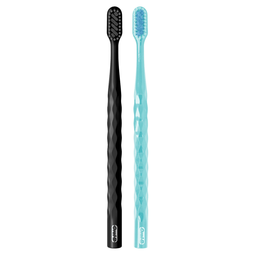 (2 pack)  Toothbrush Pro Whitening Brilliance, Extra Soft, Black and Teal, 2 Count