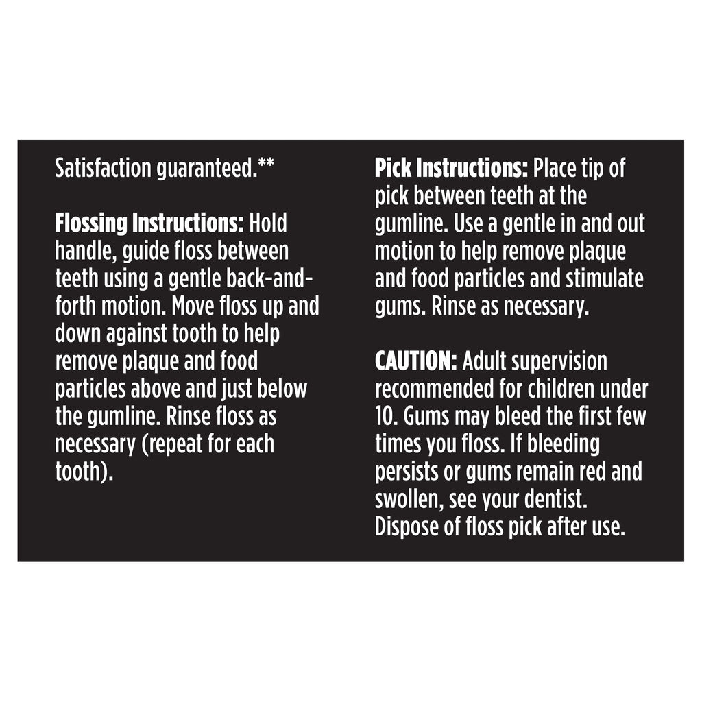 Charcoal Infused Mint Dental Floss Picks, 75 count