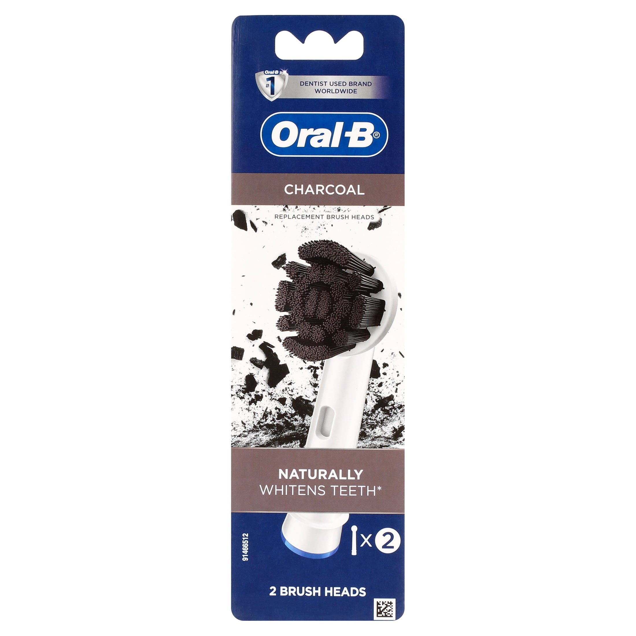 Charcoal Electric Toothbrush Replacement Head, White, 2 Ct