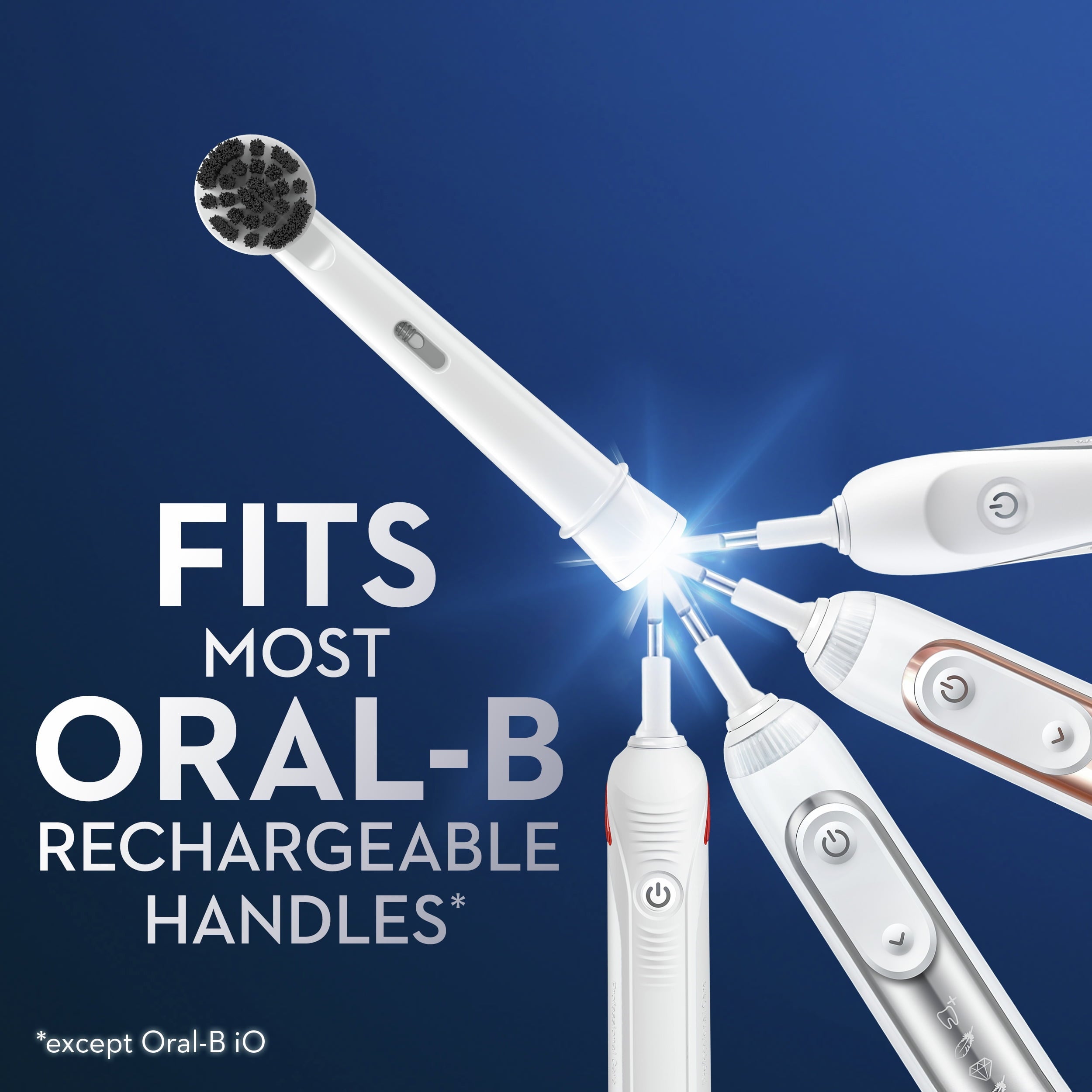 Charcoal Electric Toothbrush Replacement Head, White, 2 Ct