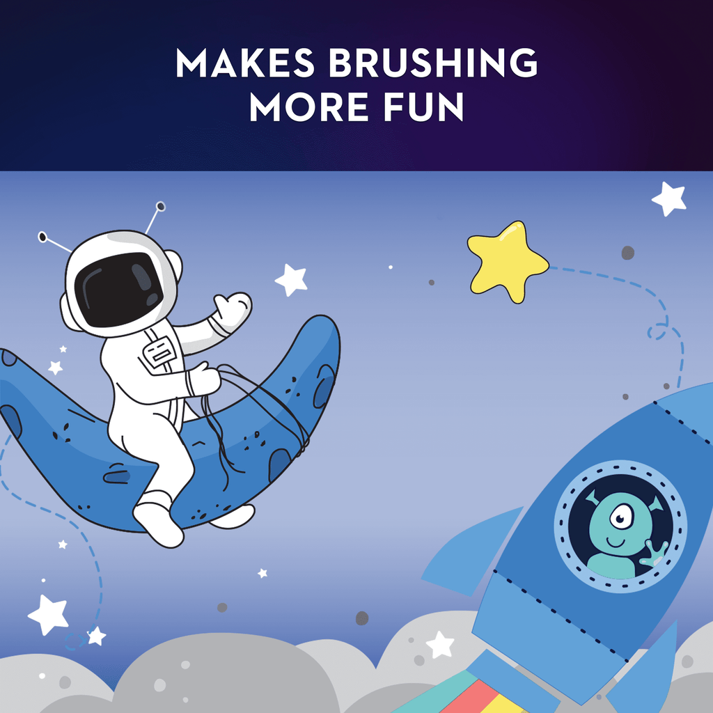 Kids Toothbrush with Space Designs, Extra Soft Bristles, 4 Pack, for Ages 2+