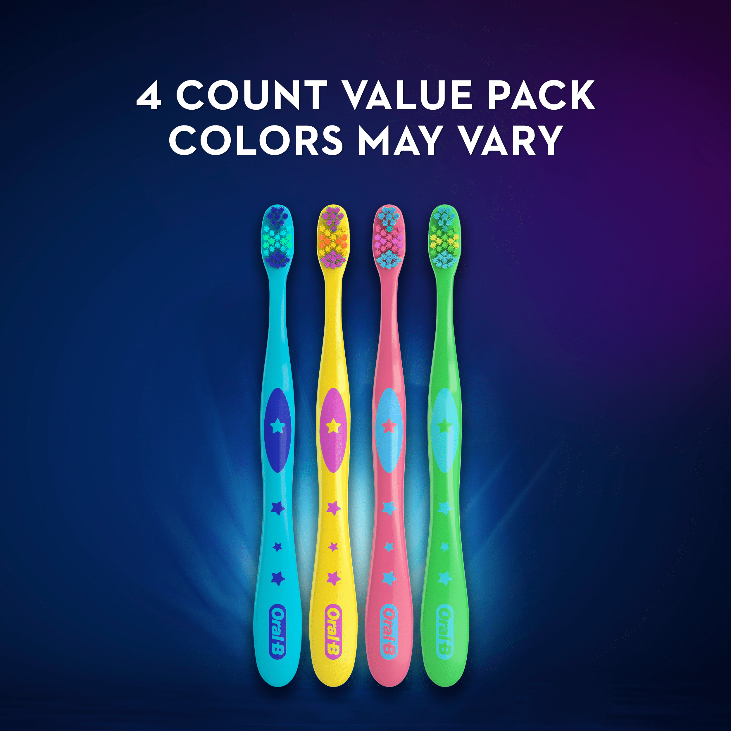 Kids Toothbrush with Space Designs, Extra Soft Bristles, 4 Pack, for Ages 2+