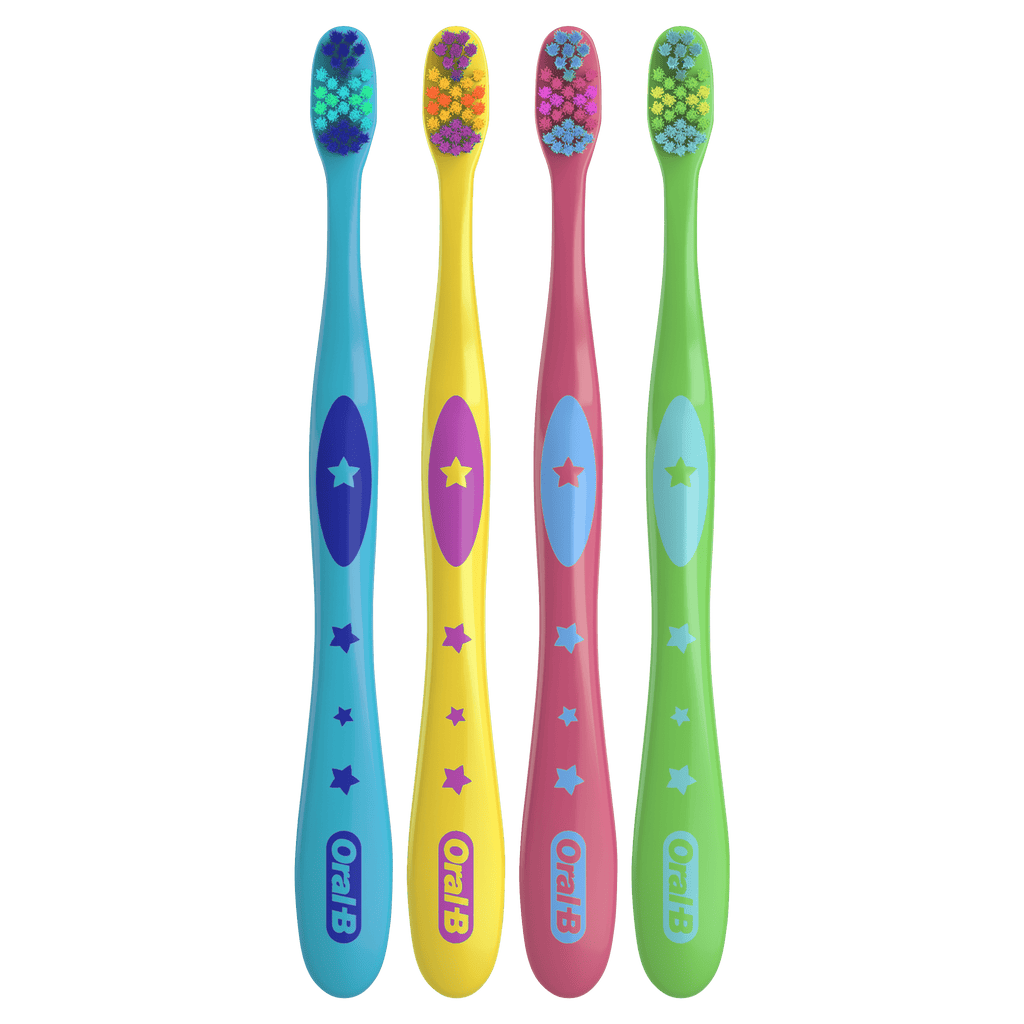Kids Toothbrush with Space Designs, Extra Soft Bristles, 4 Pack, for Ages 2+