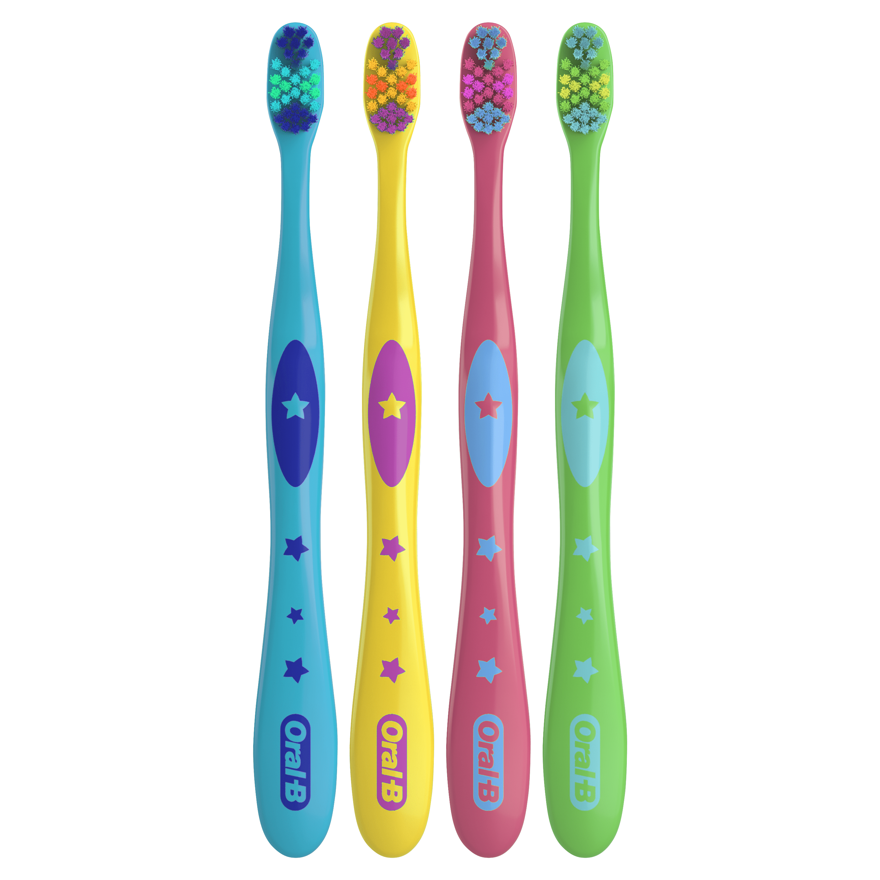 Kids Toothbrush with Space Designs, Extra Soft Bristles, 4 Pack, for Ages 2+