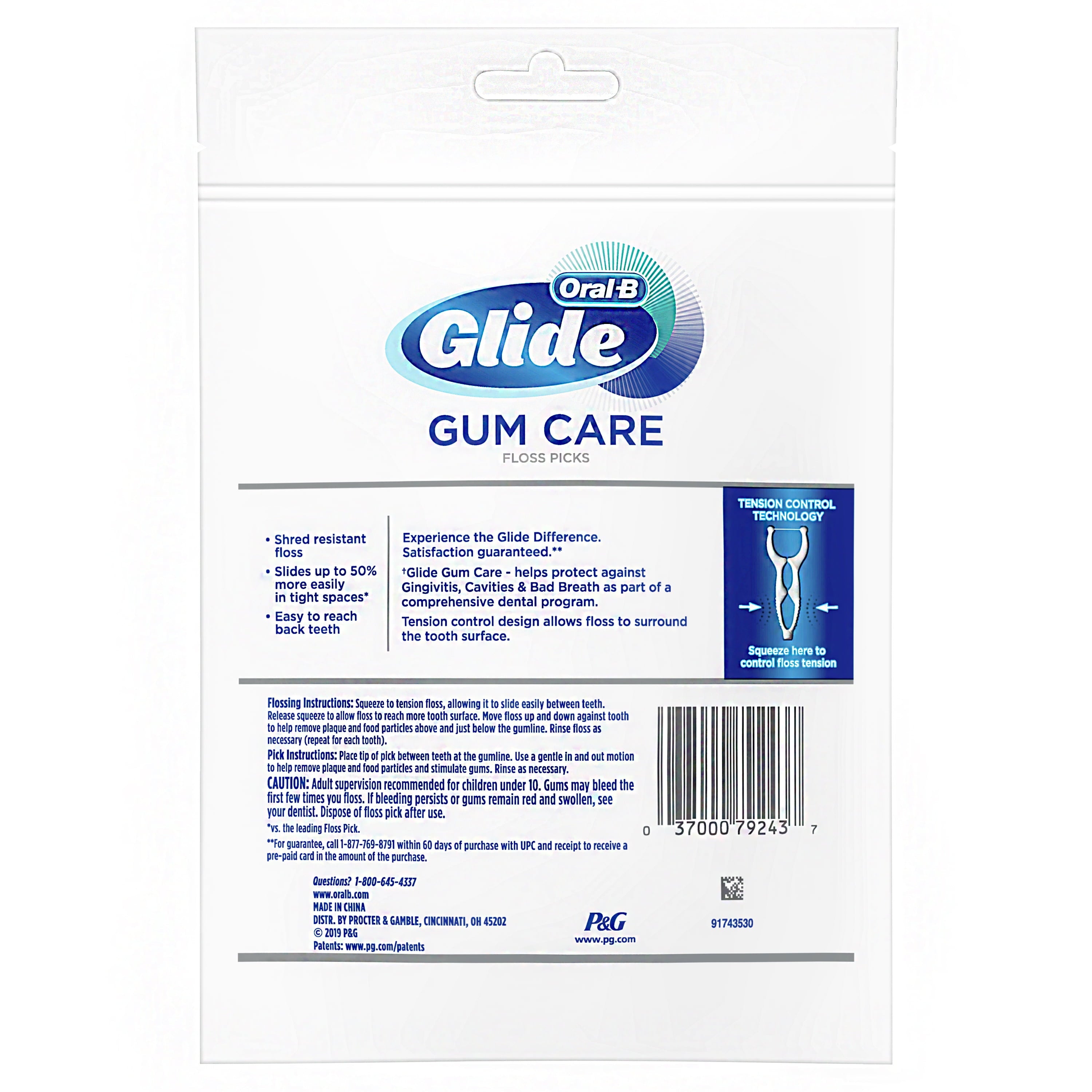 Glide Gum Care Floss Picks, Tension Control, 60 ct